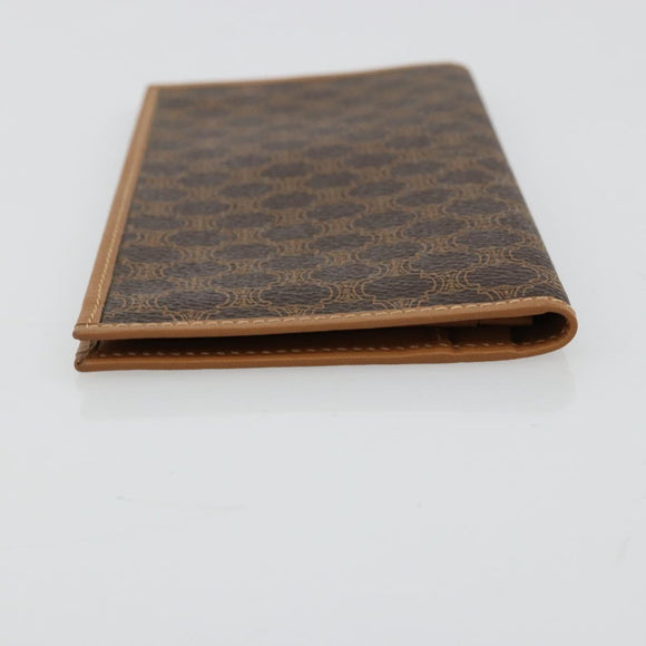 CELINE Macadam Canvas Billfold Wallet PVC Leather Brown Auth am11691A