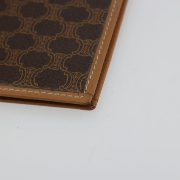 CELINE Macadam Canvas Billfold Wallet PVC Leather Brown Auth am11691A