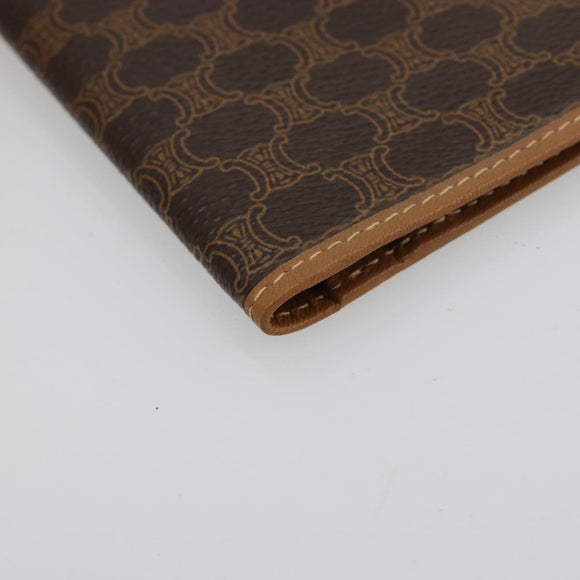 CELINE Macadam Canvas Billfold Wallet PVC Leather Brown Auth am11691A