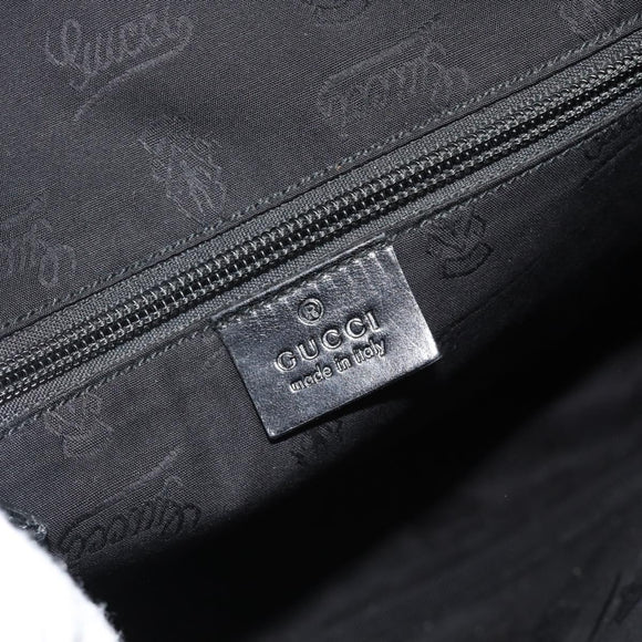 GUCCI GG implementation Shoulder Bag PVC Black Silver 201448 Auth am11696V