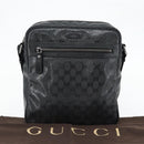 GUCCI GG implementation Shoulder Bag PVC Black Silver 201448 Auth am11696V-25
