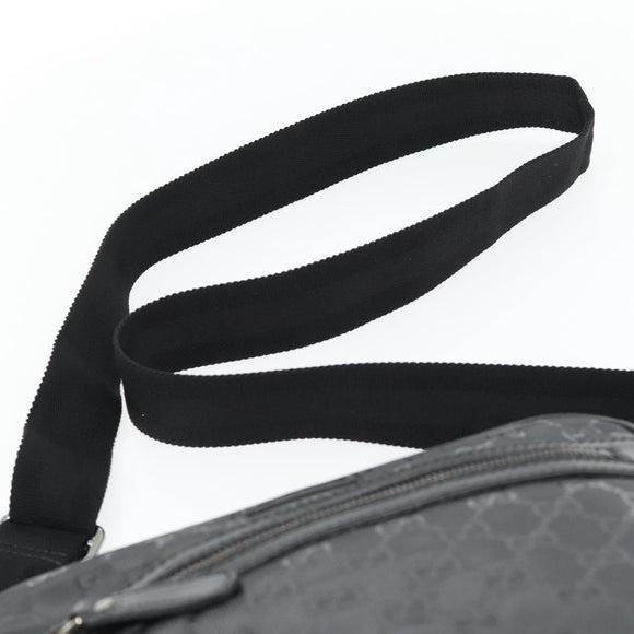 GUCCI GG implementation Shoulder Bag PVC Black Silver 201448 Auth am11696V