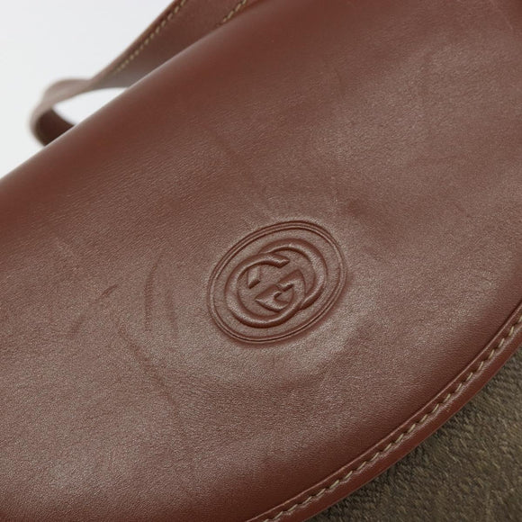 GUCCI Shoulder Bag PVC Leather Brown Gold 007 14 0074 Auth am11698