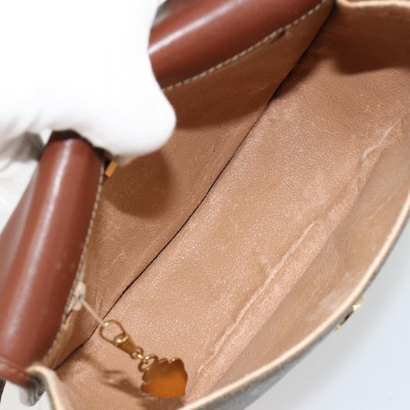 GUCCI Shoulder Bag PVC Leather Brown Gold 007 14 0074 Auth am11698