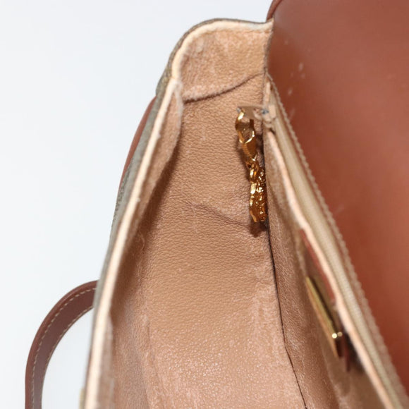 GUCCI Shoulder Bag PVC Leather Brown Gold 007 14 0074 Auth am11698