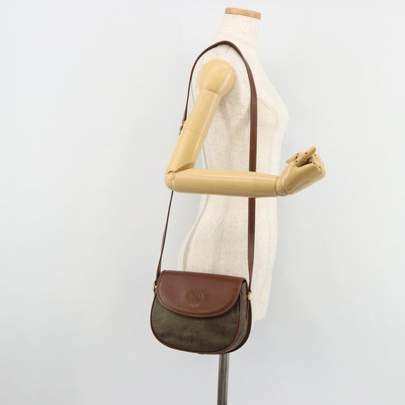 GUCCI Shoulder Bag PVC Leather Brown Gold 007 14 0074 Auth am11698