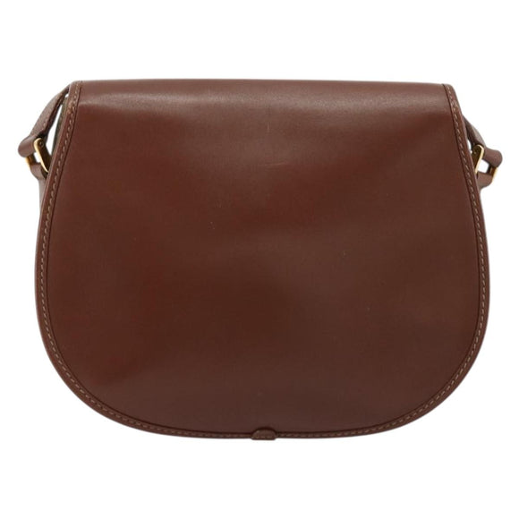 GUCCI Shoulder Bag PVC Leather Brown Gold 007 14 0074 Auth am11698