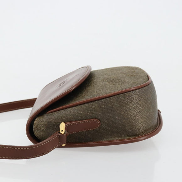 GUCCI Shoulder Bag PVC Leather Brown Gold 007 14 0074 Auth am11698