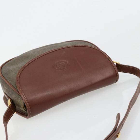 GUCCI Shoulder Bag PVC Leather Brown Gold 007 14 0074 Auth am11698