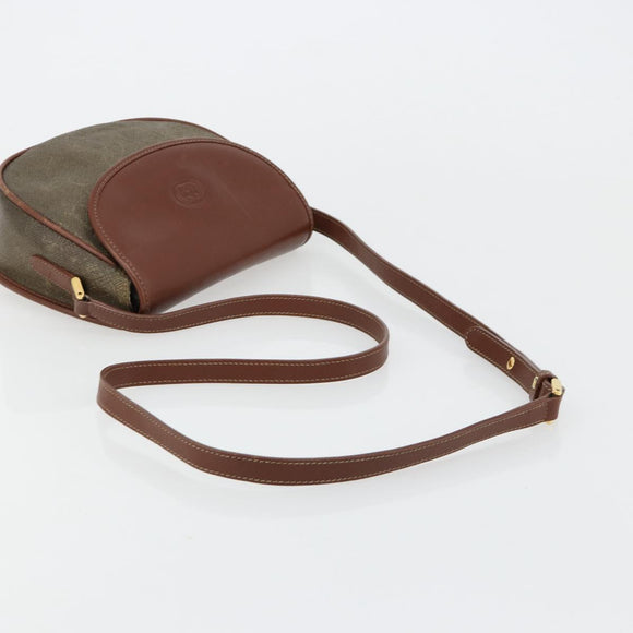 GUCCI Shoulder Bag PVC Leather Brown Gold 007 14 0074 Auth am11698