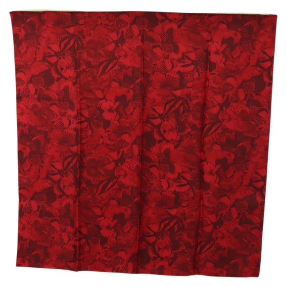 VALENTINO Floral Scarf Silk Red Auth am11699V