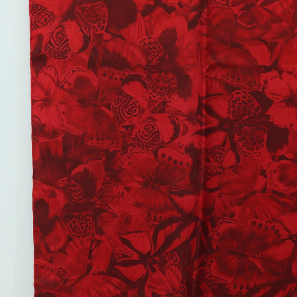 VALENTINO Floral Scarf Silk Red Auth am11699V