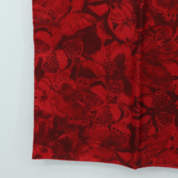 VALENTINO Floral Scarf Silk Red Auth am11699V