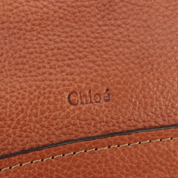 Chloe Paraty Handtas Leer 2way Bruin Goud Auth am11700V