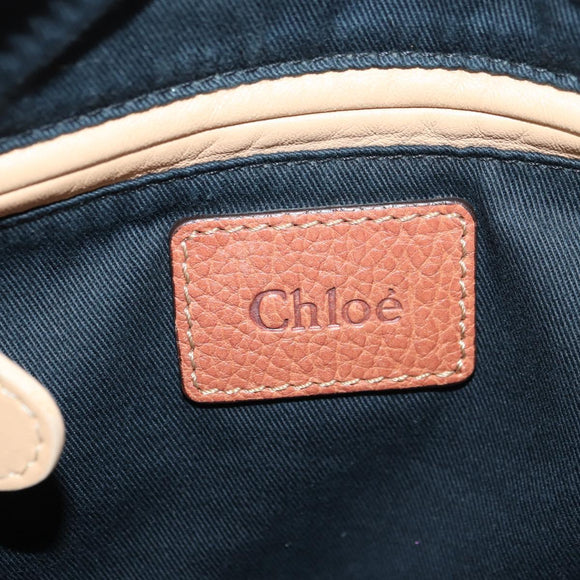Chloe Paraty Handtas Leer 2way Bruin Goud Auth am11700V