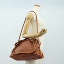 Chloe Paraty Handtas Leer 2way Bruin Goud Auth am11700V-29