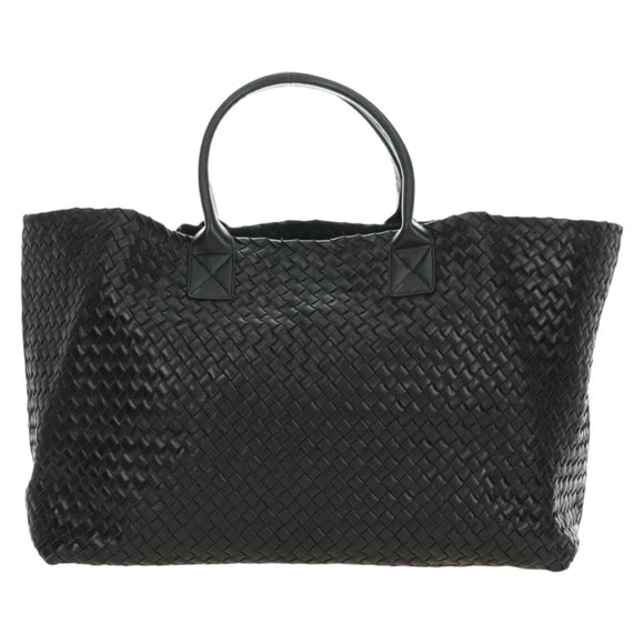 BOTTEGA VENETA INTRECCIATO Cabas GM Hand Bag Leather Black Auth am11701SM