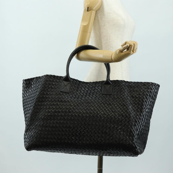 BOTTEGA VENETA INTRECCIATO Cabas GM Hand Bag Leather Black Auth am11701SM