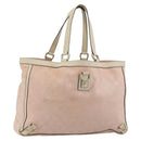 GUCCI GG Canvas Tote Bag Pink Gold 141472 Auth am11704-1