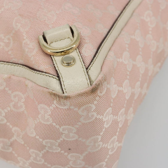 GUCCI GG Canvas Tote Bag Pink Gold 141472 Auth am11704