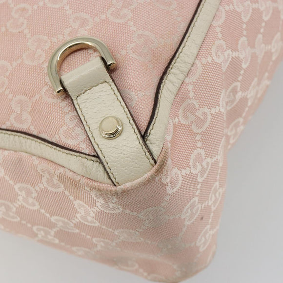 GUCCI GG Canvas Tote Bag Pink Gold 141472 Auth am11704