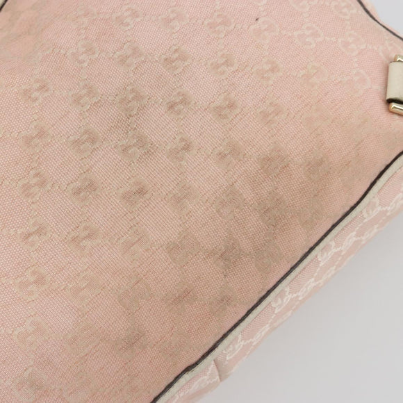 GUCCI GG Canvas Tote Bag Pink Gold 141472 Auth am11704