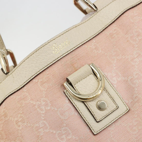 GUCCI GG Canvas Tote Bag Pink Gold 141472 Auth am11704
