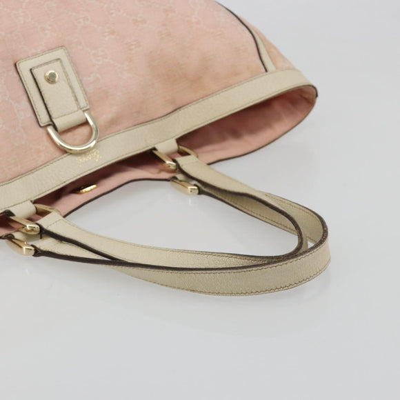 GUCCI GG Canvas Tote Bag Pink Gold 141472 Auth am11704
