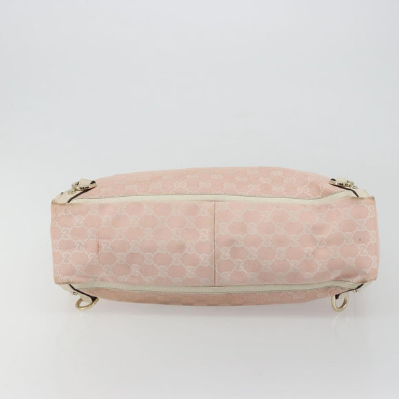 GUCCI GG Canvas Tote Bag Pink Gold 141472 Auth am11704