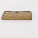 FENDI Zucchino Canvas Clutch Bag Coated Canvas 2 Set Beige Auth am11707-13