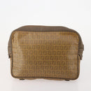 FENDI Zucchino Canvas Clutch Bag Coated Canvas 2 Set Beige Auth am11707-3