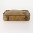 FENDI Zucchino Canvas Clutch Bag Coated Canvas 2 Set Beige Auth am11707-6