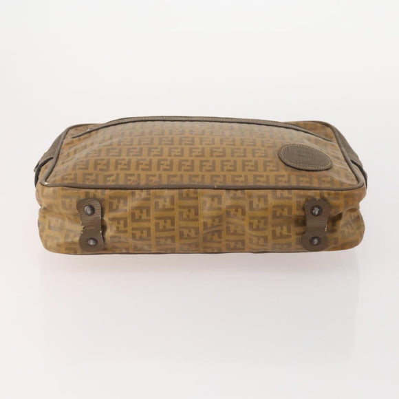 FENDI Zucchino Canvas Clutch Bag Coated Canvas 2 Set Beige Auth am11707