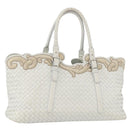 BOTTEGA VENETA INTRECCIATO Tote Bag Leather White Auth am11708A-1