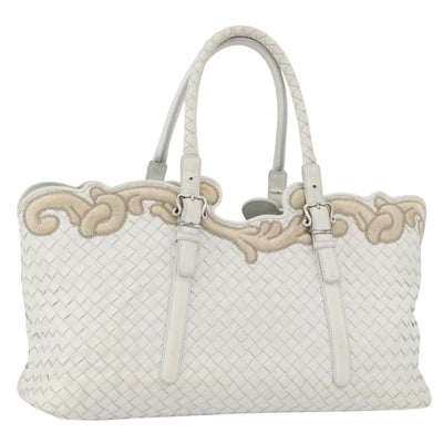 BOTTEGA VENETA INTRECCIATO Tote Bag Leather White Auth am11708A