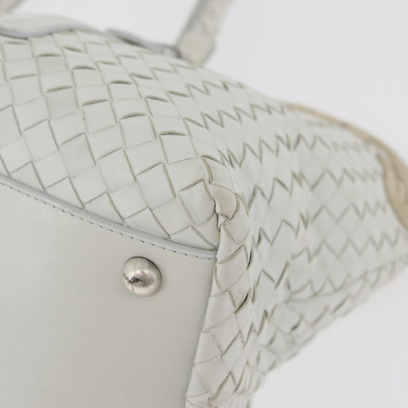 BOTTEGA VENETA INTRECCIATO Tote Bag Leather White Auth am11708A