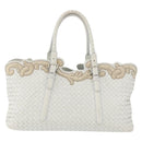 BOTTEGA VENETA INTRECCIATO Tote Bag Leather White Auth am11708A-2