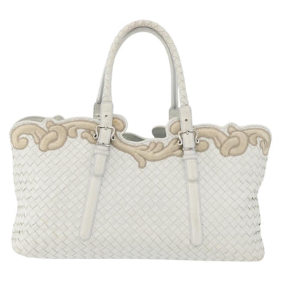 BOTTEGA VENETA INTRECCIATO Tote Bag Leather White Auth am11708A - 0