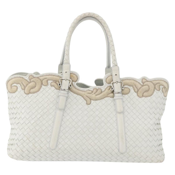 BOTTEGA VENETA INTRECCIATO Tote Bag Leather White Auth am11708A
