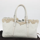 BOTTEGA VENETA INTRECCIATO Tote Bag Leather White Auth am11708A-29