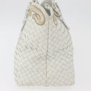BOTTEGA VENETA INTRECCIATO Tote Bag Leather White Auth am11708A-4