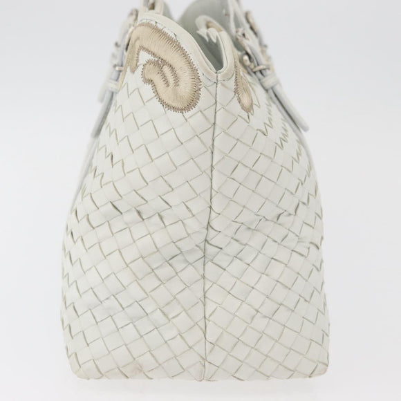 BOTTEGA VENETA INTRECCIATO Tote Bag Leather White Auth am11708A