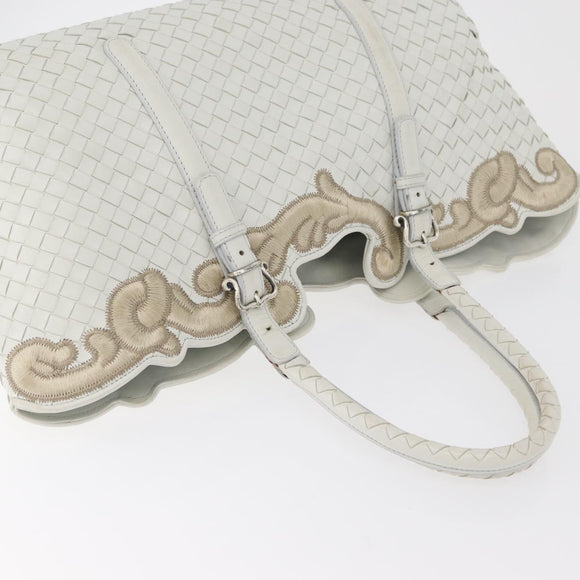 BOTTEGA VENETA INTRECCIATO Tote Bag Leather White Auth am11708A