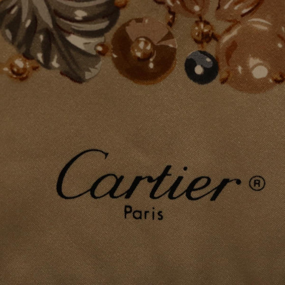 CARTIER Schal Seide Elfenbein Original am11709V