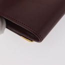 CARTIER Must Line Coin Purse Leather Bordeaux Gold Auth am11712V-15