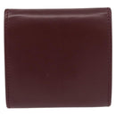 CARTIER Must Line Coin Purse Leather Bordeaux Gold Auth am11712V-2