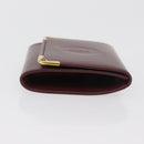 CARTIER Must Line Coin Purse Leather Bordeaux Gold Auth am11712V-3