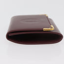CARTIER Must Line Coin Purse Leather Bordeaux Gold Auth am11712V-4
