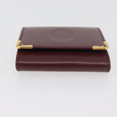 CARTIER Must Line Coin Purse Leather Bordeaux Gold Auth am11712V-6