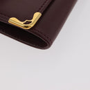 CARTIER Must Line Coin Purse Leather Bordeaux Gold Auth am11712V-7